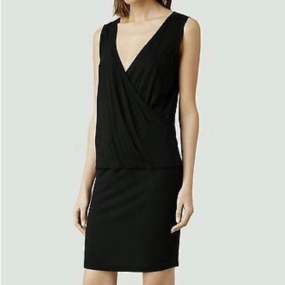 All Saints Black Drop Waist Kerin Dress Small - Picture 1 of 6